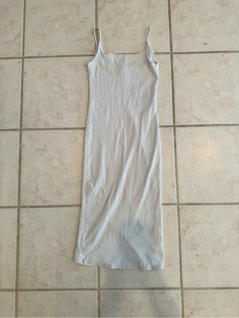 Women’s Ribbed Midi Slip Dress - Light Blue
